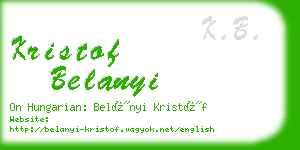 kristof belanyi business card